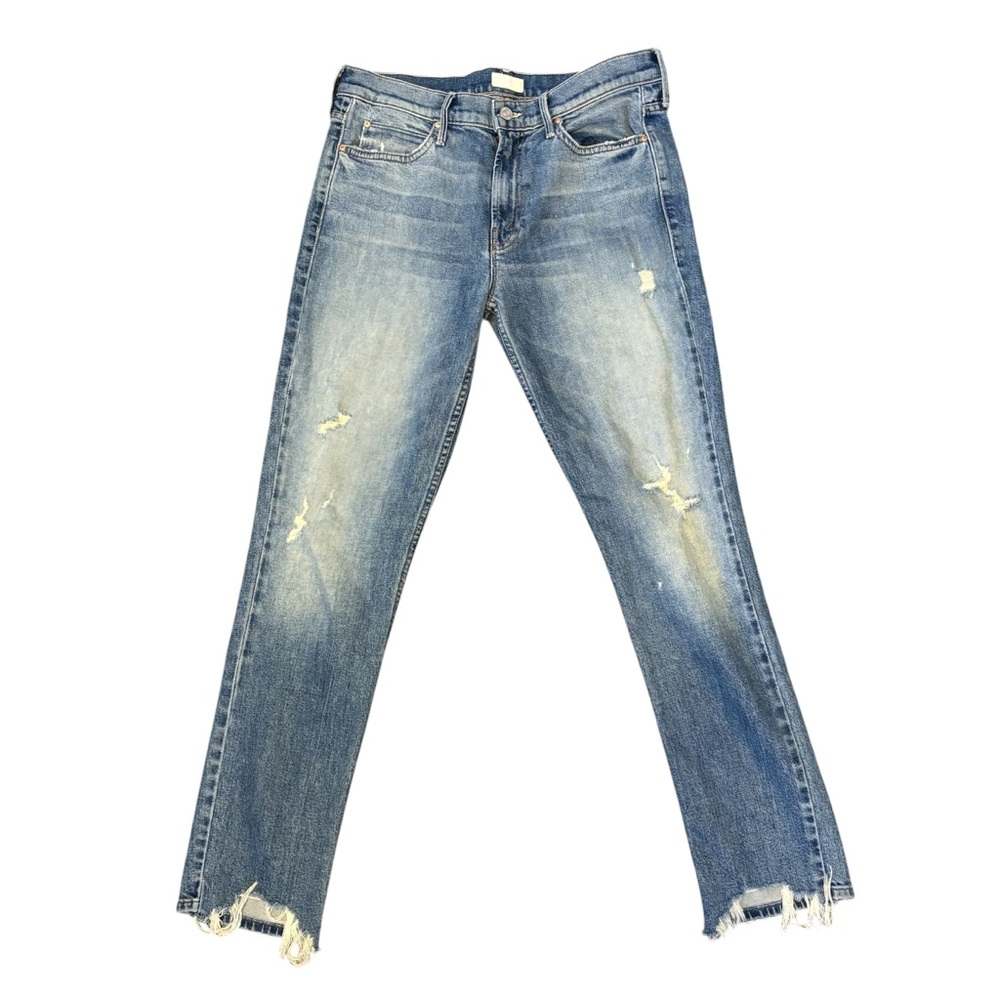 MOTHER Denim The Flirt Fray Midrise Medium Wash Jeans Size 29 - Picture 2 of 7
